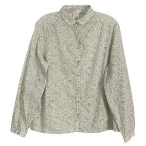 ST MICHAEL Shirt ~XL Pit 23” 1979 Floral Pearl Button Cotton UK